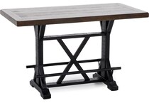 ashley furniture brown black inch bar height table rectangle   