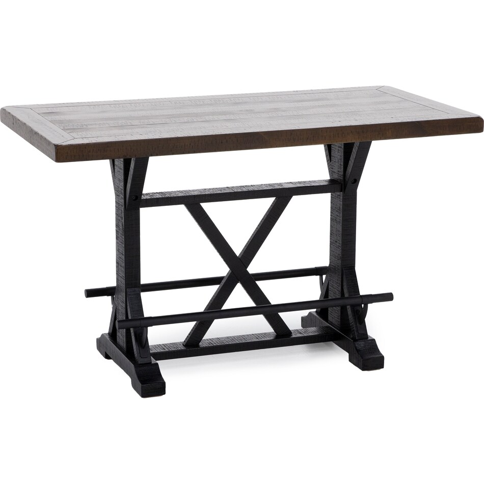 ashley furniture brown black inch bar height table rectangle   