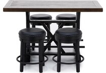 ashley furniture brown black inch bar height table rectangle   