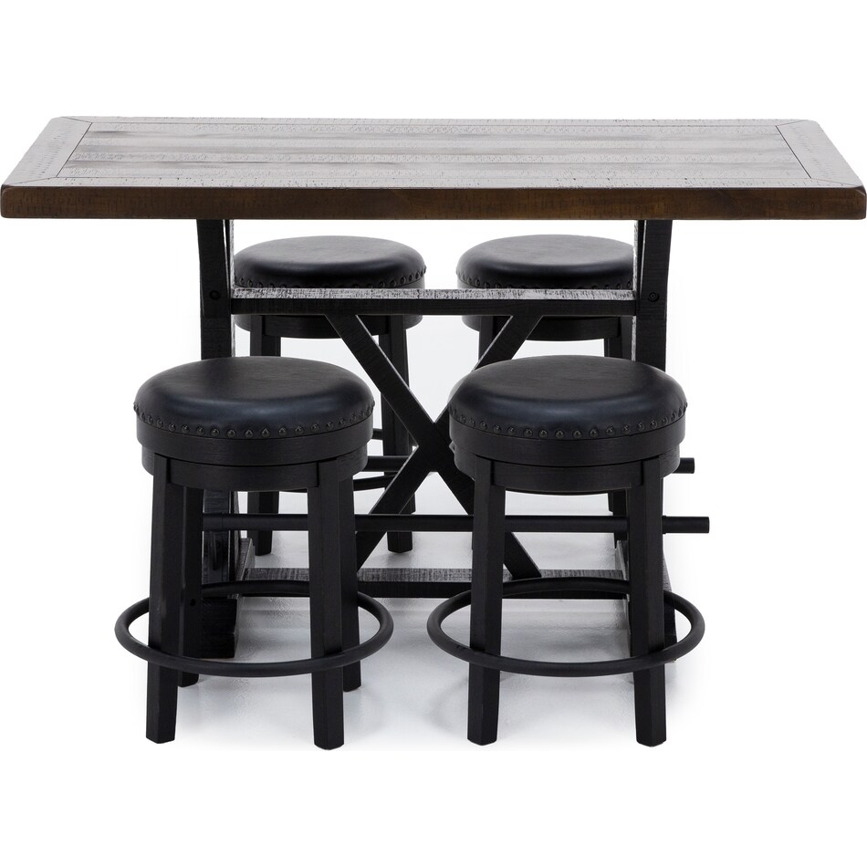 ashley furniture brown black inch bar height table rectangle   