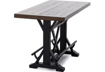 ashley furniture brown black inch bar height table rectangle   