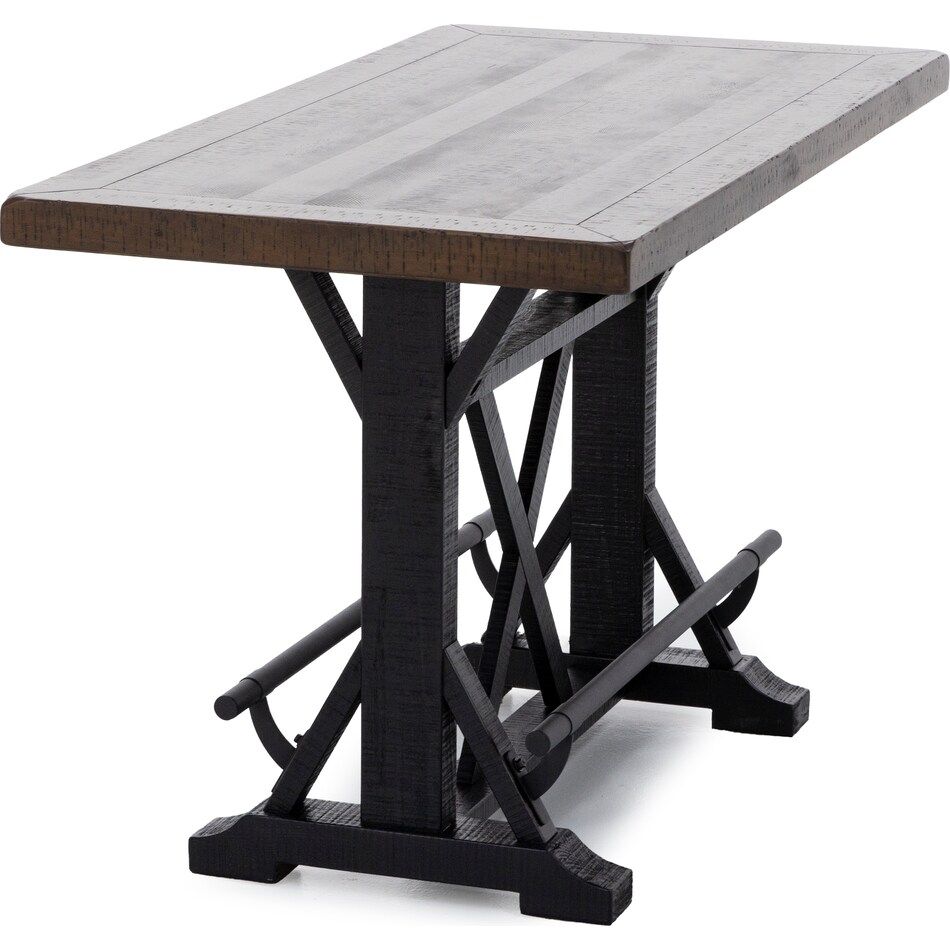 ashley furniture brown black inch bar height table rectangle   