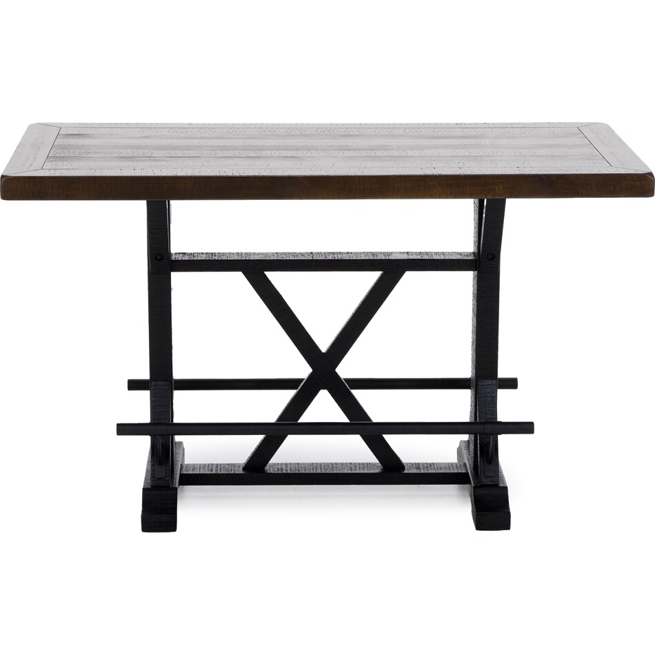ashley furniture brown black inch bar height table rectangle   