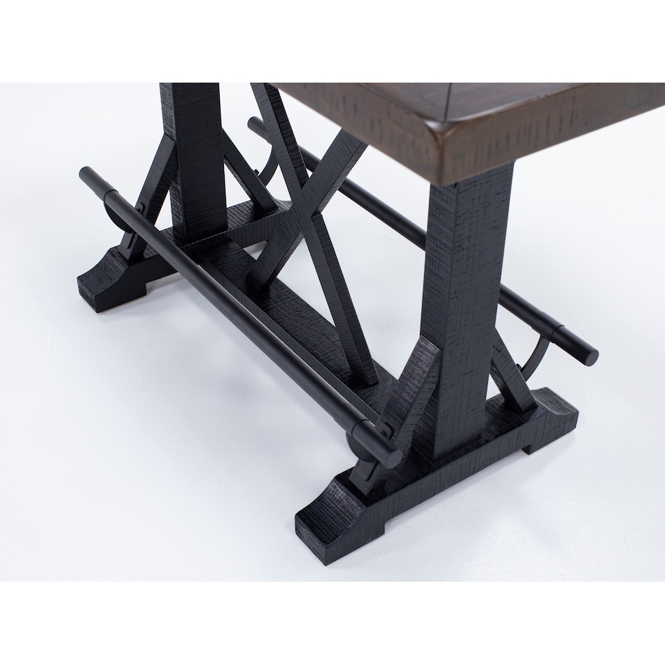 ashley furniture brown black inch bar height table rectangle   