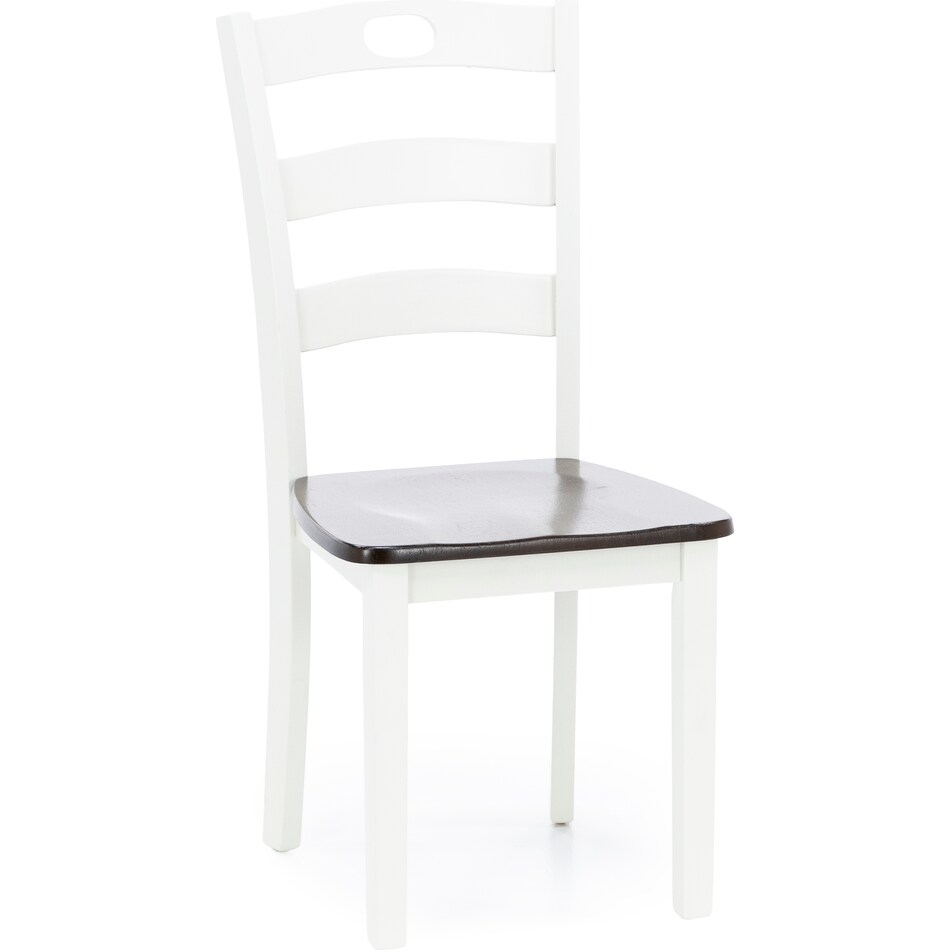 ashley furniture brown cream inch standard seat height side chair   