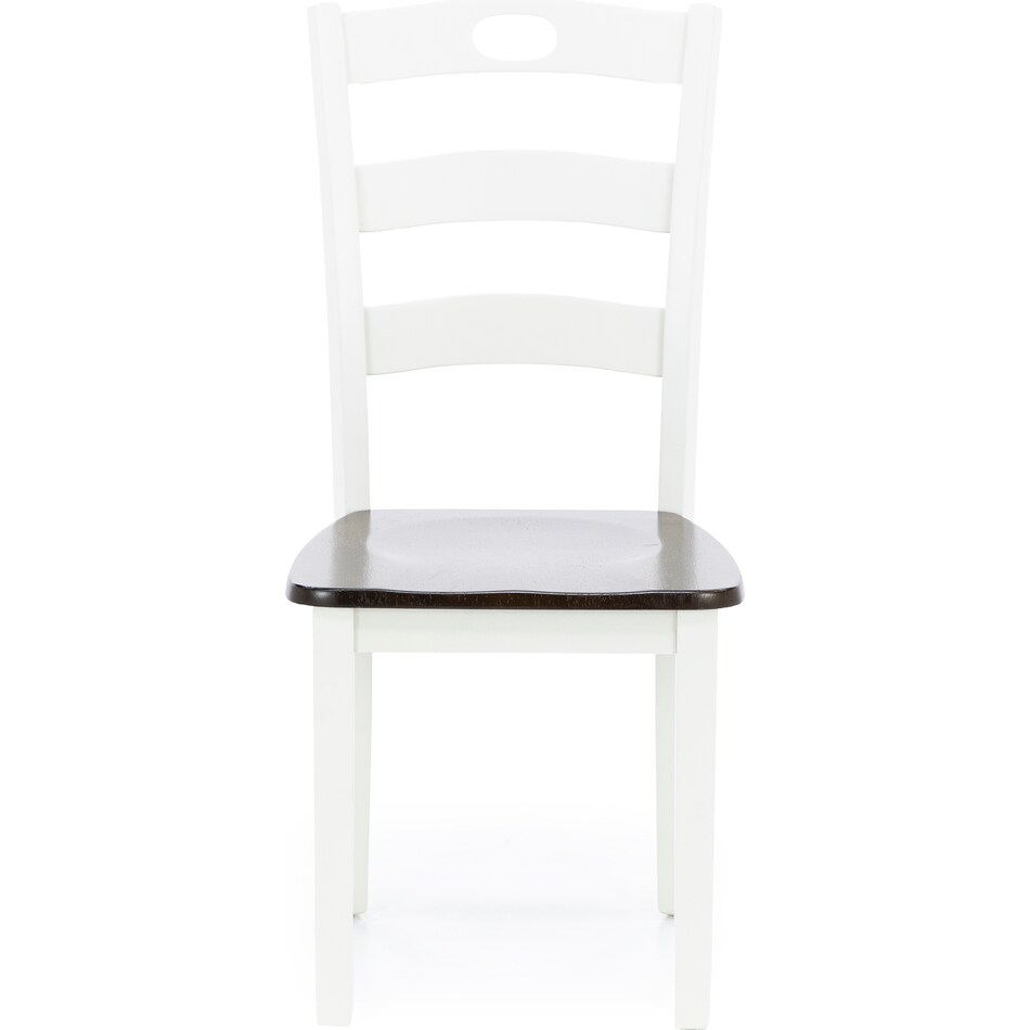 ashley furniture brown cream inch standard seat height side chair   