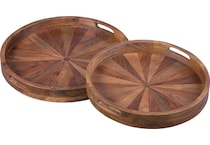 ashley furniture brown ottoman tray set  