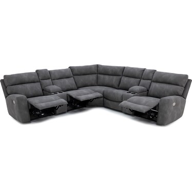 Millennial 7-Pc. Power Headrest Zero Gravity Wall Saver Reclining Modular in Slate