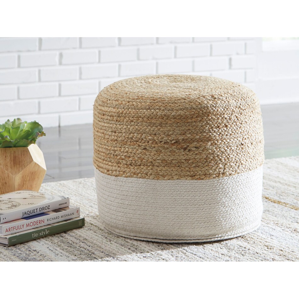 ashley furniture tan pouf   
