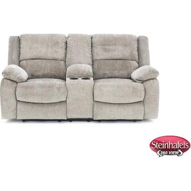 Night In Power Reclining Console Loveseat in Pewter