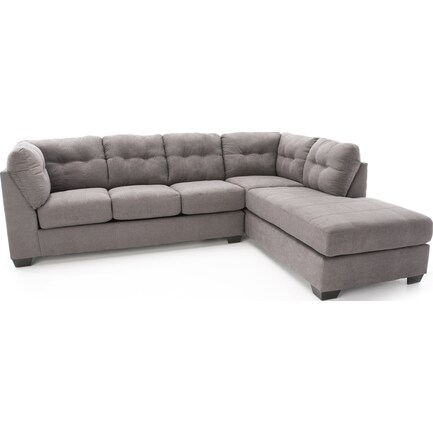 Adler 2-pc. Sectional with Right Chaise in Charcoal