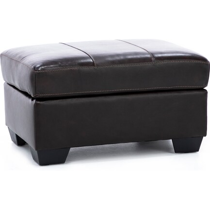 Spencer Leather Ottoman in Brown