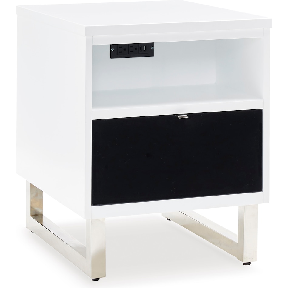 ashy black & white chairside table cnt  