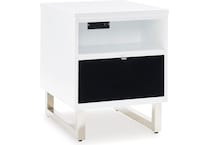 ashy black & white chairside table cnt  