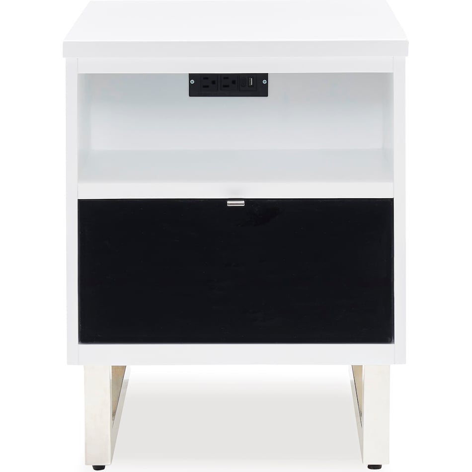 ashy black & white chairside table cnt  