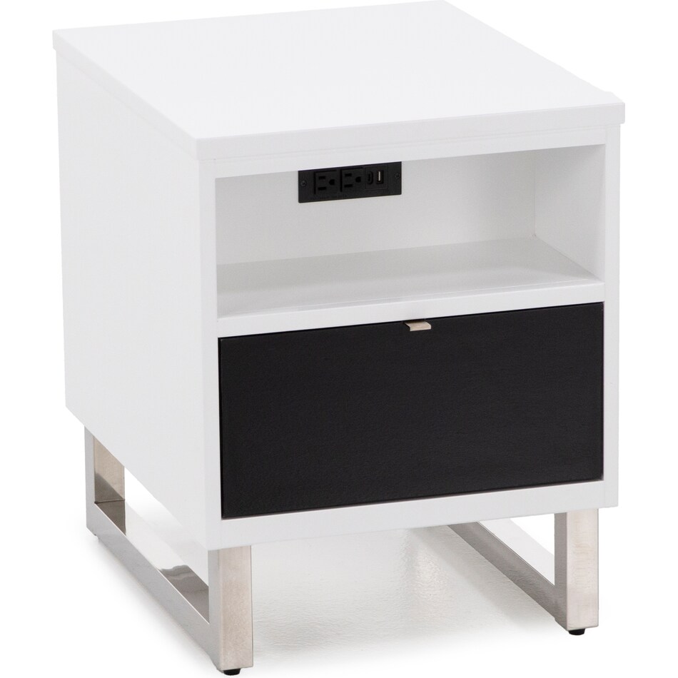 ashy black & white chairside table cnt  