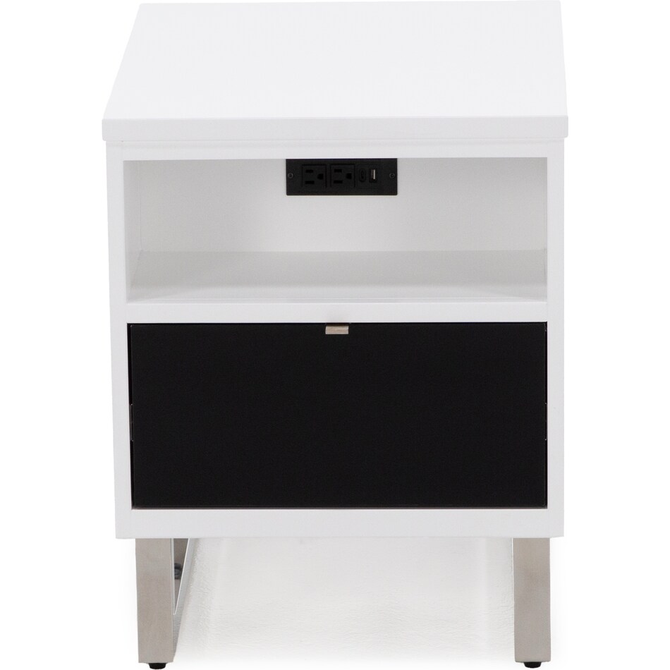 ashy black & white chairside table cnt  