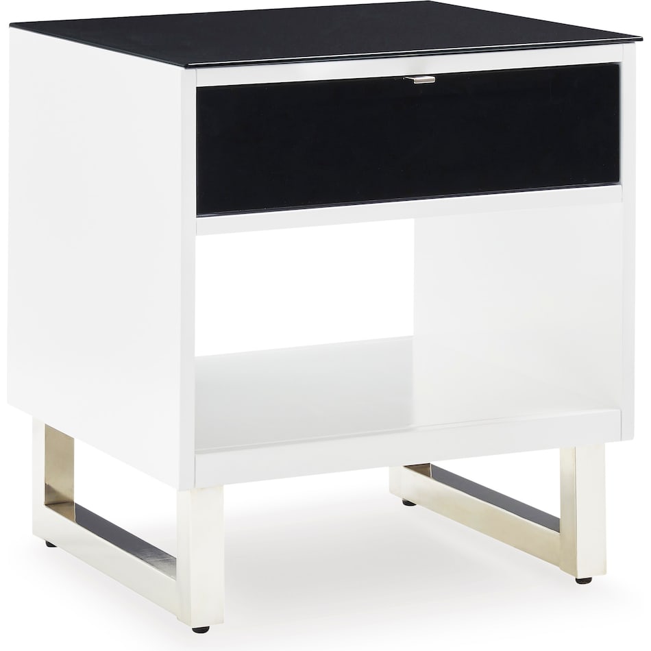 ashy black & white end table cnt  
