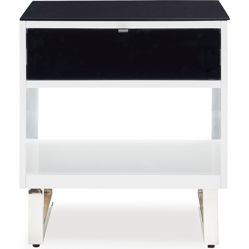 ashy black & white end table cnt  