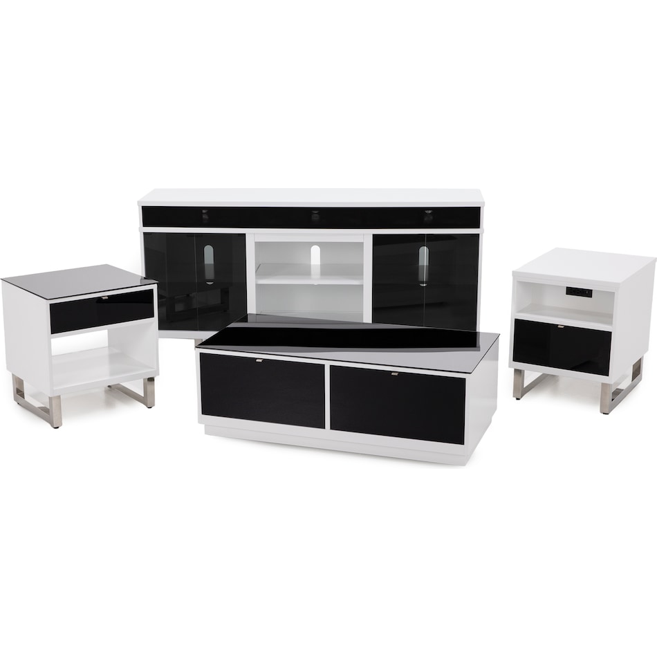 ashy black & white end table cnt  