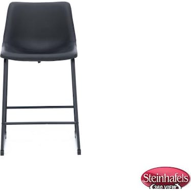 Leigh Black 24" Upholstered Counter Stool