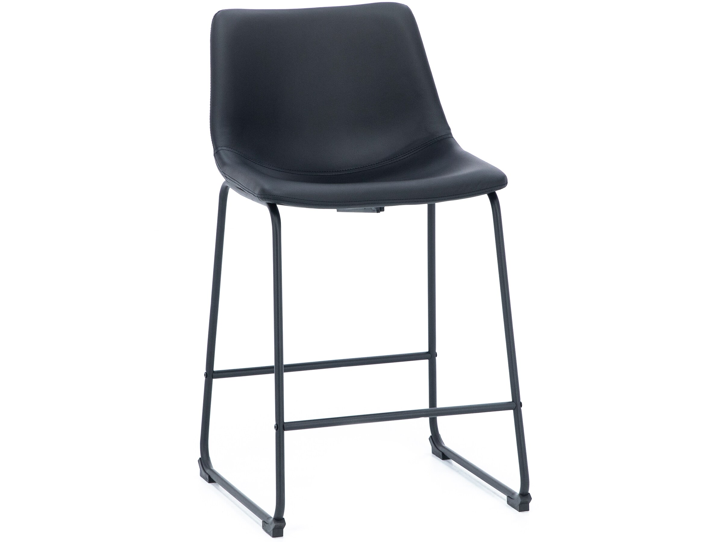 Leigh Upholstered Stool Black Steinhafels