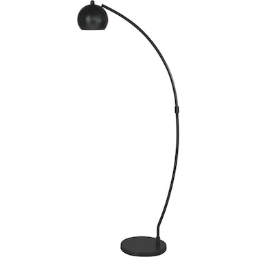 Black Metal Arc Floor Lamp 58"H