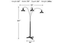 ashy black arc lamp   