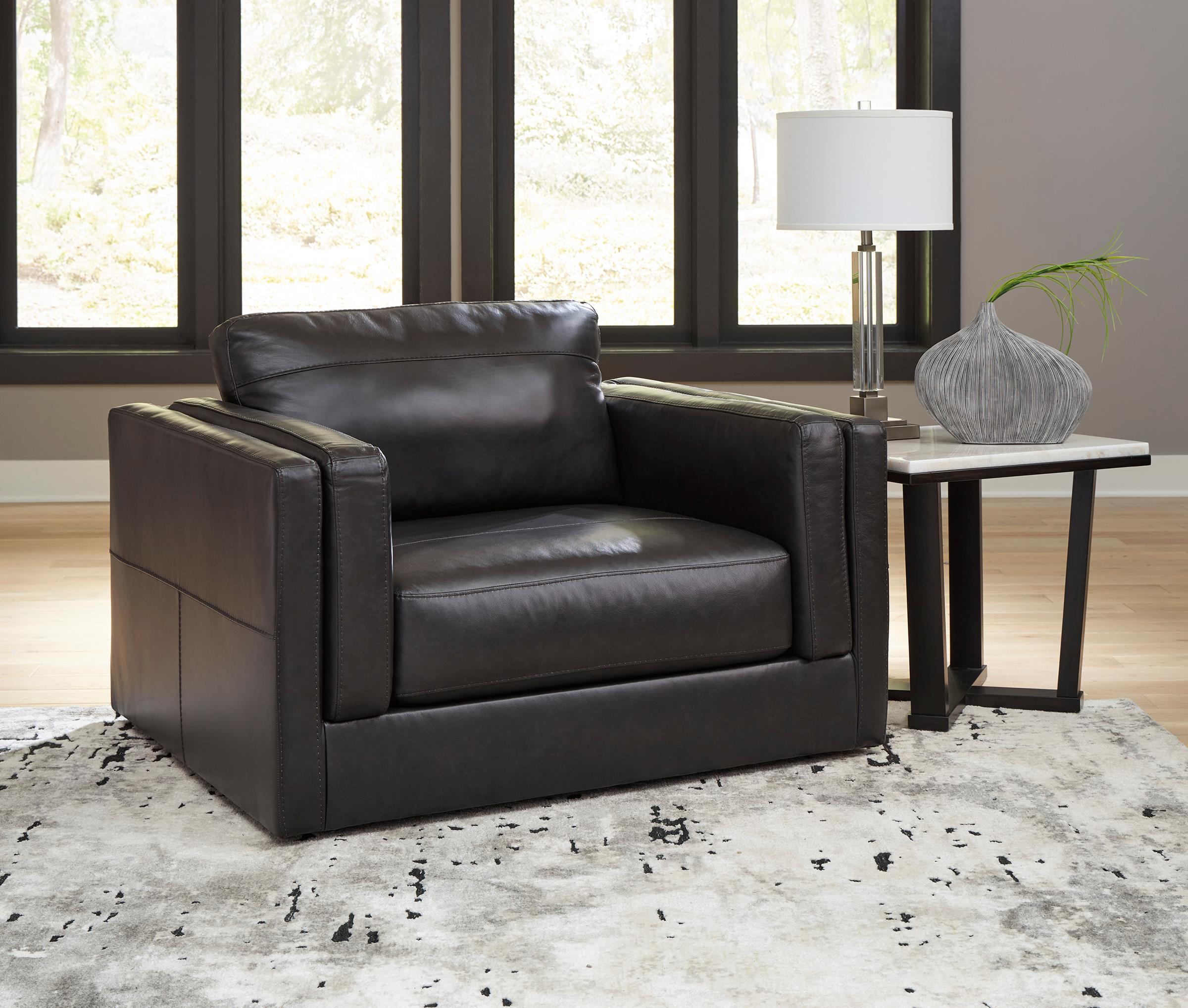 Black oversized discount chair and ottoman