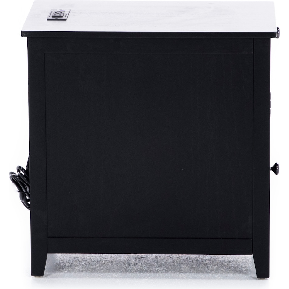 ashy black chairside table   