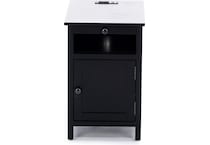 ashy black chairside table   