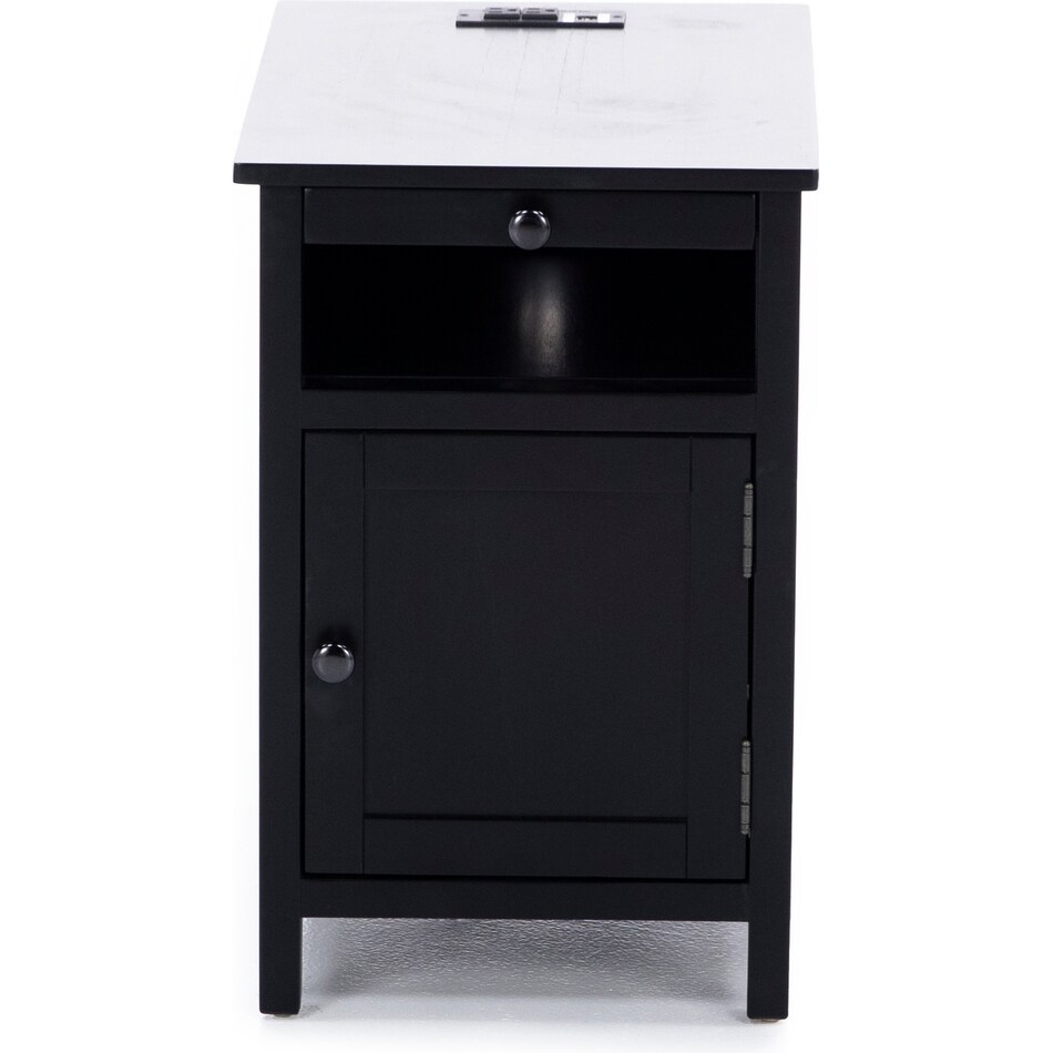 ashy black chairside table   