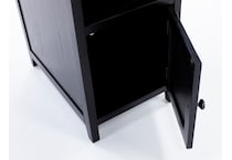 ashy black chairside table   