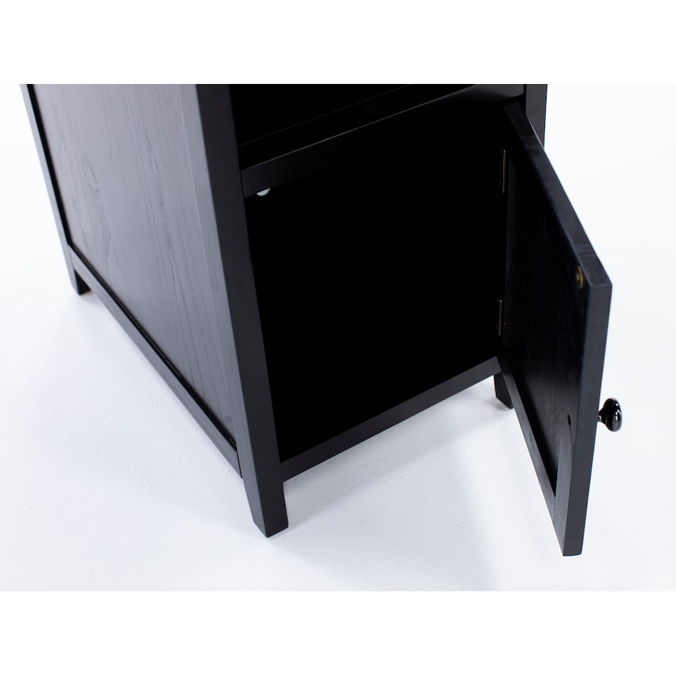 ashy black chairside table   