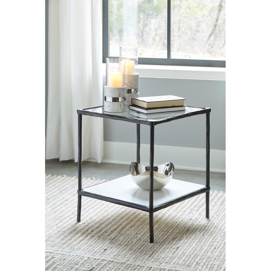 ashy black chairside table ryc  