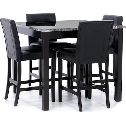 Customer Assembles Macy 5-Pc. Counter Height Dining Set, Black