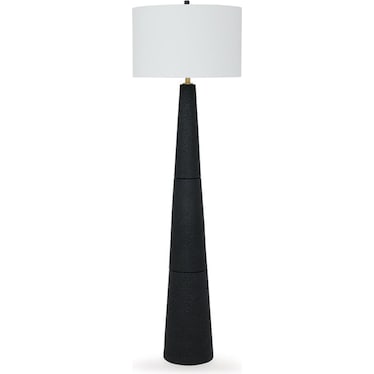 Black Textured Floor Lamp 69.5"H