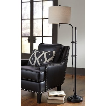 Black Metal Floor Lamp 66"H