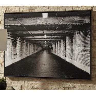 Black and White Warehouse Wall Art 48"W x 36"H