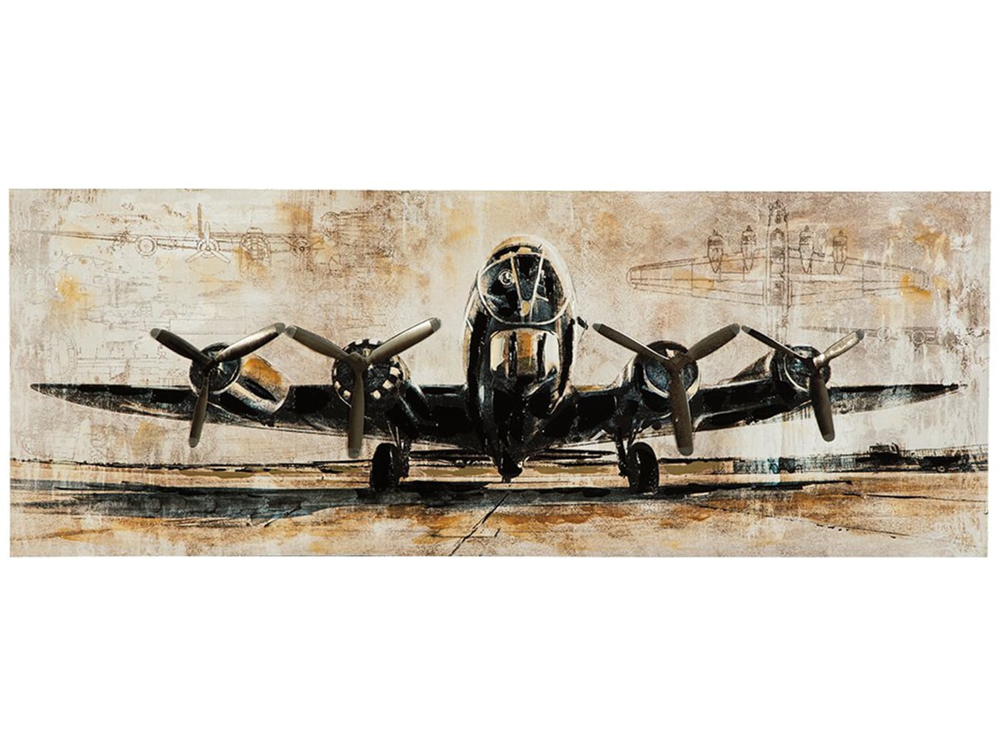 Airplane Canvas Wall Art 48 W x 18 H Steinhafels