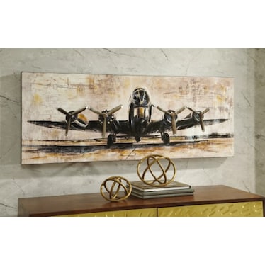 Airplane Canvas Wall Art 48"W x 18"H