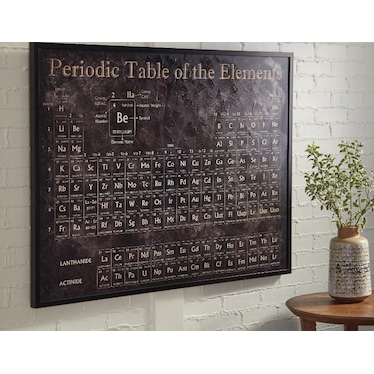 Black and White Periodic Table Framed Canvas Wall Art 48"W x 36"H