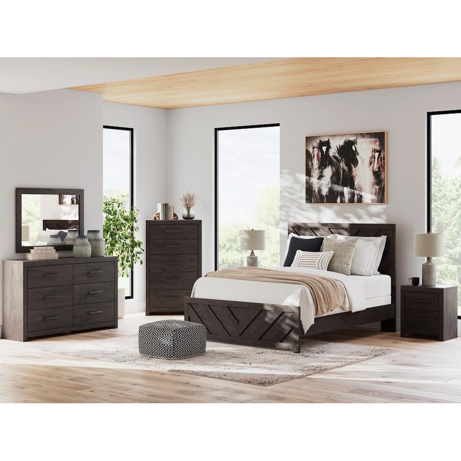 ashy black queen bed package pqp  