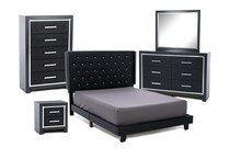 ashy black queen bed package qp  