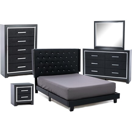 Archer 5-Pc. Queen Bedroom Set, Uphol. Bed
