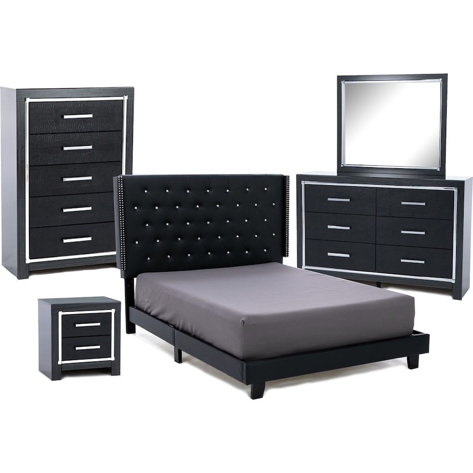 ashy black queen bed package qp  