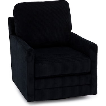 Wynn Swivel Chair in Onyx