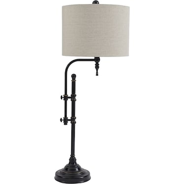 Black Metal Table Lamp 34"H