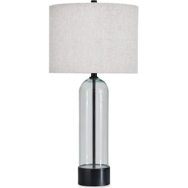 Clear Glass and Black Table Lamp 30.75"H