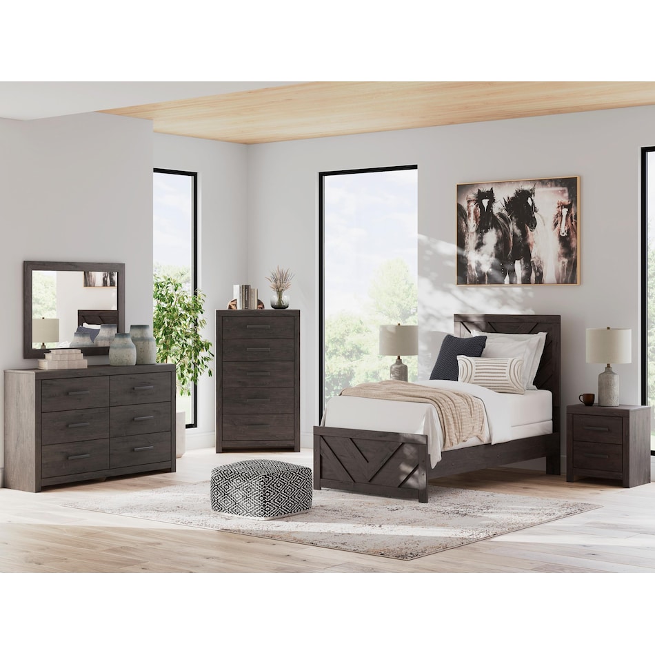 ashy black twin bed package ptp  